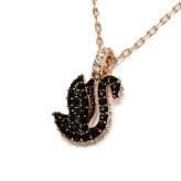 スワロフスキー swarovski ネックレス Swan 5678046 スワン ペンダント アクセサリー レディース ブラック+ローズゴールド 海外正規品