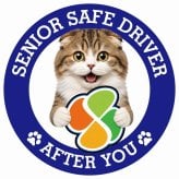 カーサイン 高齢者マーク SENIOR SAFE DRIVER ハイランドフォールド ステッカー シール 直径13cm 肉球 日本製 車
