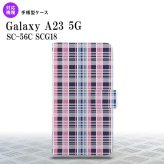 Galaxy A23 GalaxyA23 手帳型スマホケース カバー チェック ピンク 青 2022年 10月発売 nk-004s-a23-dr440