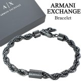 アルマーニエクスチェンジ ブレスレット メンズ レディース ガンメタル ステンレス A|X ロゴ チェーン ユニセックス アクセサリー 誕生日 記念日 プレゼント ギフト ARMANI EXCHANGE 並行輸入品 成人 卒業 入学