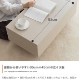 センターテーブル おしゃれ 引き出し付き 幅85cm テーブル リビング ロー 机 コーヒーテーブル フロート脚 引出し コンパクト 省スペース 幅85 キャスター 収納 ー 幕板 カフェ ノイズレスデザイン フラット 大容量 置くだけでアクセントとなり 新生活