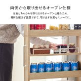 ラック 隙間収納ワゴン ハイタイプ 幅12×高さ181cm 可動 キャスター付 木製 スリム ワゴン マルチ キッチン リビング コンパクト 収納スペース 両側 オープンタイプ 落下防止 ワゴン収納 新生活