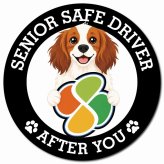 カーサイン 高齢者マーク SENIOR SAFE DRIVER コーイケルホーンディエ マグネット 強力 直径13cm 肉球 日本製 車 ステッカー