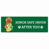 カーサイン 高齢者マーク SENIOR SAFE DRIVER アイリッシュセター ステッカー シール 長方形 15x5cm 肉球 日本製 車