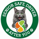 カーサイン 高齢者マーク SENIOR SAFE DRIVER ネベロング マグネット 強力 直径13cm 肉球 日本製 車 ステッカー