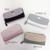 ポチャッコ 長財布 ラウンドファスナー レディース 財布 サンリオ キャラクター グッズ バイカラー エポメタル 可愛い おしゃれ 大容量 合皮 ロングウォレット ラウンド長財布 プレゼント ギフト サンリオ正規ライセンス品