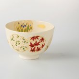 仁清　四季草花　抹茶碗 陶器 瀬戸焼 やきものの里から、暮らしを贈ります。　ギフト 食器 セット テーブルウェア