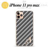 iPhone11ProMax iPhone11pro max スマホケース ソフトケース ストライプ グレー +アルファベット メンズ レディース nk-i11pm-tp711i