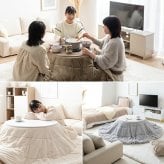 こたつテーブル こたつセット 2点セット こたつ布団 炬燵 コタツ布団 こたつ机 円形 丸型 リバーシブル 毛布 こたつ掛け布団 薄掛け 軽量 丸い 丸洗い 洗濯可 洗える 上掛け リビング ダイニング 一人暮らし 省スペース