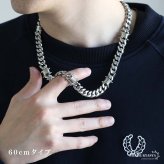 ステンレス 有刺鉄線ネックレス 6面カット 喜平チェーンネックレス オニハリバーブ シルバー 重厚感 個性的 メンズ 男性 金属アレルギー対応