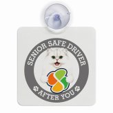 カーサイン 高齢者マーク SENIOR SAFE DRIVER チンチラ 車内用 吸盤タイプ 収れん火災防止タイプ 肉球 日本製 車 ステッカー