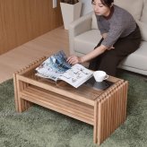センターテーブル 天然木 テーブル ローテーブル リビングテーブル 北欧 木製 おしゃれ オイル 格子 植物性オイル 塗装 モダン スタイリッシュ ハンドメイド ナチュラル