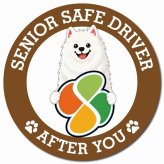 カーサイン 高齢者マーク SENIOR SAFE DRIVER サモエド マグネット 強力 直径13cm 肉球 日本製 車 ステッカー
