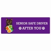 カーサイン 高齢者マーク SENIOR SAFE DRIVER サビ（べっ甲） ステッカー シール 長方形 20x6.7cm 肉球 日本製 車