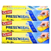 GLAD （グラッド）プレス&シール　保存用高密閉ラップ　30cm×43m　電子レンジ、冷凍対応　BPAフリー　#1871639　キッチン　キッチン消耗品