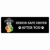 カーサイン 高齢者マーク SENIOR SAFE DRIVER シュナプー ステッカー シール 長方形 15x5cm 肉球 日本製 車