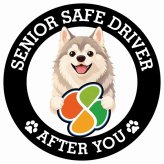 カーサイン 高齢者マーク SENIOR SAFE DRIVER ウルフドッグ ステッカー シール 直径13cm 肉球 日本製 車
