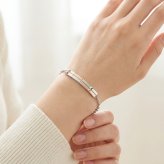 数量限定SALE価格 金属アレルギー対応 ステンレスプレートブレスレット 選べる2カラー PINK/BLACK B1148