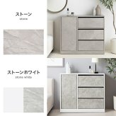 食器棚 キッチン収納 キャビネット 幅56.3cm 薄型 収納棚 皿入れ 収納家具 おしゃれ かわいい シャビー シンプル 北欧風 可動棚 高さ調整 キャスター付き 移動簡単 キッチン リビング サイド収納 ホワイト グレー 省スペース 木製：