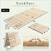 ベッド 寝具 すのこ ひのき 二つ折り式 セミダブルサイズ 涼風 檜すのこ セミダブル すのこマット ひのきスノコ 木製 折りたたみ 湿気 通気性 カビ ダニ 軽量 収納 コンパクト シンプル 布団干し 部屋干し おしゃ 梅雨