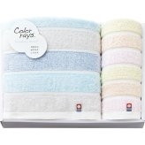 【直送】カラーレイズ バス [26-7086-106] ウォッシュタオルセット タオルギフト 日本製 吸水性
