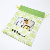 お文具といっしょ 窓付き巾着 (お茶)
