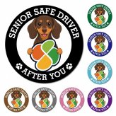 カーサイン 高齢者マーク SENIOR SAFE DRIVER ミニチュアダックスフンド マグネット 強力 直径13cm 肉球 日本製 車 ステッカー