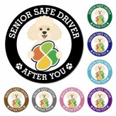カーサイン 高齢者マーク SENIOR SAFE DRIVER プードル マグネット 強力 直径13cm 肉球 日本製 車 ステッカー