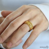 回る 歯車リング 機械美 ゴールド リング 18K GP 指輪 はぐるま ギミックリング 可動リング 遊び心 ストレス解消 アクセサリー