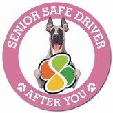 カーサイン 高齢者マーク SENIOR SAFE DRIVER グレートデン マグネット 強力 直径13cm 肉球 日本製 車 ステッカー