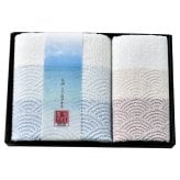 泉州 さざ波 タオルセット ギフト 2種入 タオル 日本製 綿100％ 泉州タオル【沖縄県・離島 配送不可】