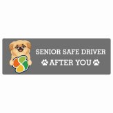 カーサイン 高齢者マーク SENIOR SAFE DRIVER ペキックス ステッカー シール 長方形 15x5cm 肉球 日本製 車