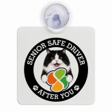 カーサイン 高齢者マーク SENIOR SAFE DRIVER キムリック 車内用 吸盤タイプ 収れん火災防止タイプ 肉球 日本製 車 ステッカー