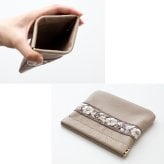 ばね口 マルチポーチ 【 インド刺繍 01 × シュリンクレザー 】 本革 姫路レザー 小物入れ アクセサリーポーチ 贈り物 母の日