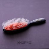 【名入れ可・ラッピング無料】MASON PEARSON メイソンピアソン ポケットナイロン N4 ダーク・ルビー ヘアブラシ 英国製 高級 ギフト コスメ 美容 誕生日 プレゼント 女性 彼女