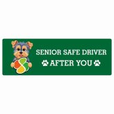 カーサイン 高齢者マーク SENIOR SAFE DRIVER ヨークシャーテリア ステッカー シール 長方形 15x5cm 肉球 日本製 車