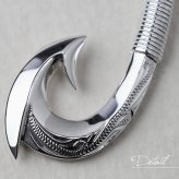 ハワイアンジュエリー ネックレス フィッシュフック モアナ ネックレス 誕生石入れ可 スクロールシンプル シルバー925 ギフトラッピング可能 チェーン 長さ選べる メンズ レディース 誕生日 プレゼント ハロウィン 【品番：CG-SP2724】