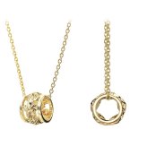 ゴールド ネックレス ハワイアンジュエリー ネックレス イエローゴールド バレル 樽 プルメリア 透かし模様 14K K14イエローゴールド K10 10Kあずきチェーン太0.7mm ギフトラッピング可能 彼女 妻 女性 レディース プレゼント ハロウィン 【品番：CG-GP105】