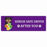 カーサイン 高齢者マーク SENIOR SAFE DRIVER ロットワイラー ステッカー シール 長方形 20x6.7cm 肉球 日本製 車