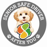 カーサイン 高齢者マーク SENIOR SAFE DRIVER ゴールデンドゥードル マグネット 強力 直径13cm 肉球 日本製 車 ステッカー