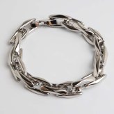 ステンレス 珍しい形状 チェーンブレスレット メンズブレスレット ごつめ シルバー スクエア 太い 重厚感 存在感 メタル 男性 金属アレルギー対応