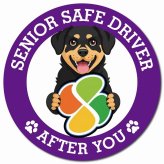 カーサイン 高齢者マーク SENIOR SAFE DRIVER ロットワイラー マグネット 強力 直径13cm 肉球 日本製 車 ステッカー