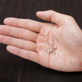 ハワイアンジュエリー ネックレス シルバー925 ホヌ ウミガメ Mサイズ お守り ロジウムコーティング シンプル ラッピング チェーン 長さ 選べる ハロウィン 【品番：CG-009-11-02】