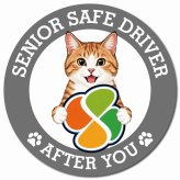 カーサイン 高齢者マーク SENIOR SAFE DRIVER 茶白 マグネット 強力 直径13cm 肉球 日本製 車 ステッカー