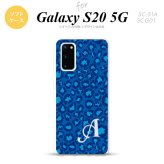 SC-51A SCG01 Galaxy S20 スマホケース ソフトケース 豹柄 B 青 +アルファベット メンズ レディース nk-s20-tp896i
