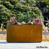 コールテン鋼 高級植木鉢 おしゃれ 大型 横長 長方形 W900 アンティーク 経年美 Patina レクタングルプランターL900 A-PLUS 屋外 観葉植物 多肉植物 寄せ植え 花 鉢カバー 北欧 モダン ガーデニング 玄関 庭 テラス パティナ