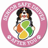 カーサイン 高齢者マーク SENIOR SAFE DRIVER バーニーズマウンテンドッグ マグネット 強力 直径13cm 肉球 日本製 車 ステッカー