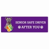 カーサイン 高齢者マーク SENIOR SAFE DRIVER ユークレニアンレフコイ ステッカー シール 長方形 20x6.7cm 肉球 日本製 車