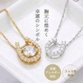 ネックレス レディース リズ ケリー ホースシュー 馬蹄 シルバー ゴールド 金属アレルギー 対応 アクセサリー 母の日 誕生日 プレゼント 女性 彼女 結婚記念日 妻 おすすめ 人気 プリザーブドフラワー ジュエリーボックス ラッピング付き ギフト 