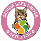 カーサイン 高齢者マーク SENIOR SAFE DRIVER キジトラ マグネット 強力 直径13cm 肉球 日本製 車 ステッカー